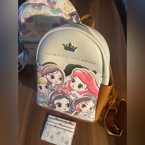 Disney Handbags - 2 Disney Princess LoungeFly Backpacks and one wallet 👑👑👑👑👑👑👑👑👑